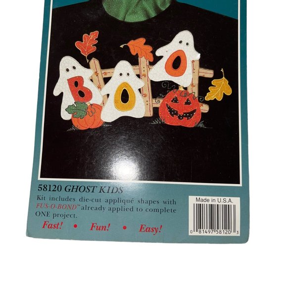 NIP What's New Ltd Fabric Iron-On Appliques Halloween 58120 Ghost Kids - Picture 3 of 6